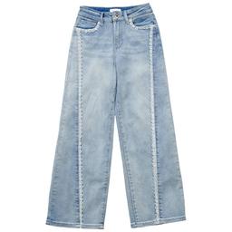 Girls (7-14) YMI(R) Lace Trim Wide Leg Jeans