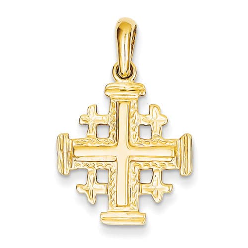 Unisex Gold Classics(tm) Yellow Gold Jerusalem Cross Pendant - image 