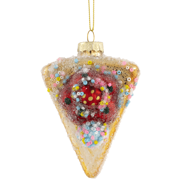 Northlight Double Layer Slice of Cake Glass Christmas Ornament