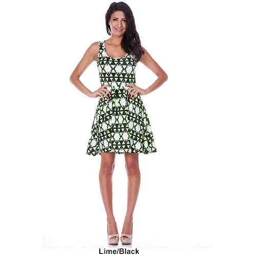 Womens White Mark Crystal Aztec Print Dress