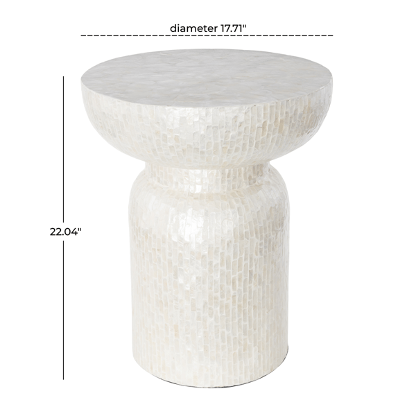 9th & Pike® Modern Cream Capiz Shell Accent Table