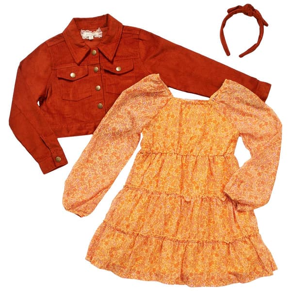 Girls &#40;7-16&#41; BTween Tiered Floral Peasant Dress & Cropped Jacket
