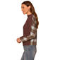 Womens Democracy Long Sleeve Cable Knit Mixed Media Sweater - image 3