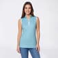 Womens Court Haley Sleeveless Zip Front Web Abstract Polo - image 1