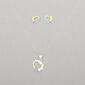 Kids Sterling Silver Heart Pendant Necklace & Earrings Set - image 1