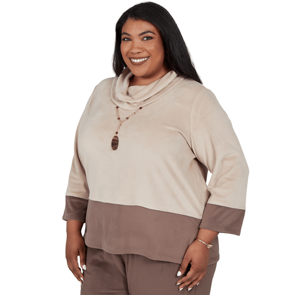 Plus Size Alfred Dunner Luxe Be A Lady Color Block Blouse