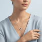 Saffron Moissanite Diamond Eternity Circle Necklace - image 4