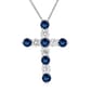 Gemstone Classics(tm) Created Blue & White Sapphire Cross Pendant - image 1
