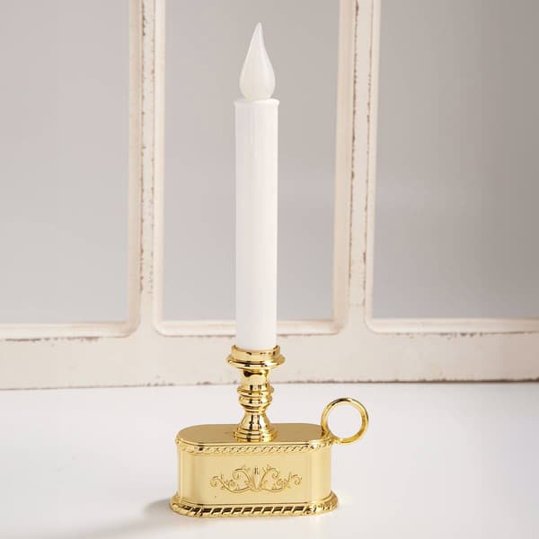 Battery Operated Gold Flameless LED Candle with Timer