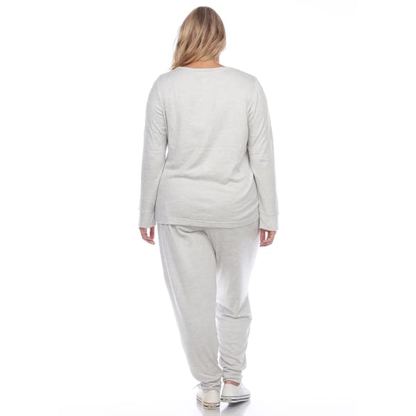 Plus Size White Mark Two Piece Pants Set