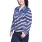 Womens NY Collection Zip Front Stripe French Terry Jacket - image 7