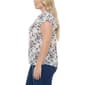 Plus Size NY Collection Cap Double Flutter Sleeve Floral Blouse - image 3