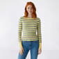 Juniors No Comment Stripe Boat Neck Pullover Cropped Sweater - image 3