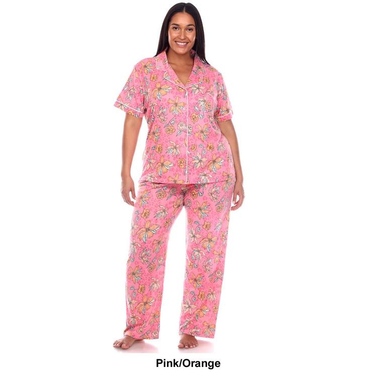 Plus Size White Mark 2pc. Floral Leopard Pajama Set