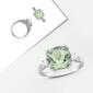 White Gold White Sapphire & Green Quartz Cocktail Ring w/ Diamond - image 6