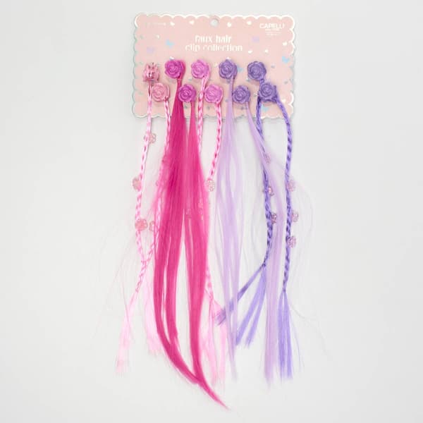 Girls Capelli(R) New York 10pc. Beaded Faux Hair Rose Clips - image 