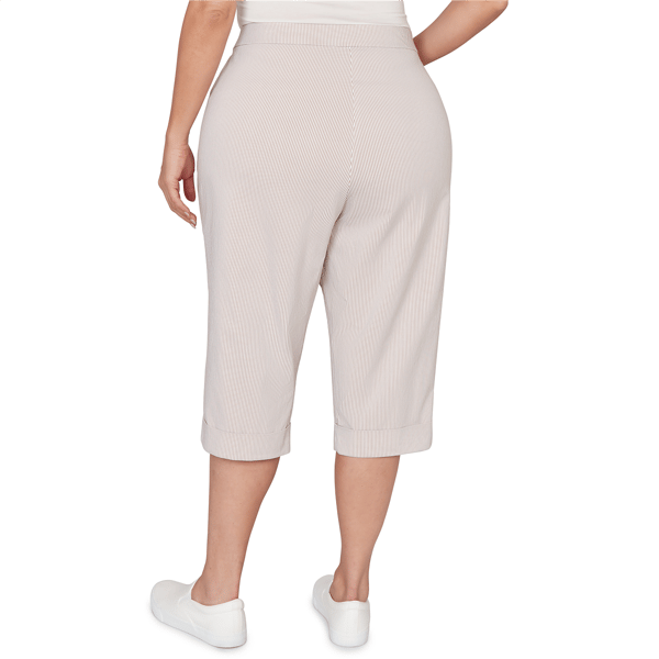 Plus Size Alfred Dunner Classics_S6 Stretch Stripe Clamdigger Ca