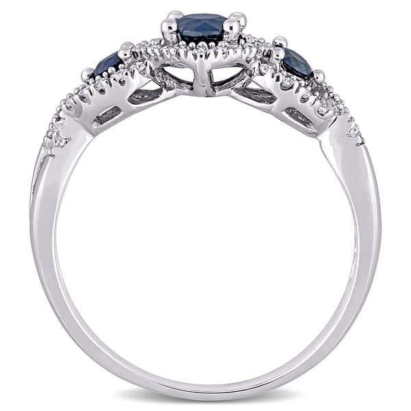 Gemstones Classics™ 10kt. White Gold Sapphire Halo Twist Ring
