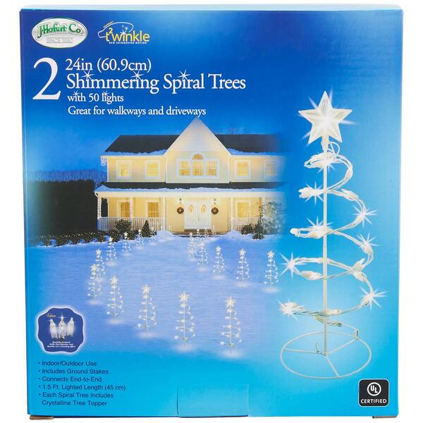 Set of 2 Shimmering Spiral Pathway Trees - image 