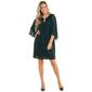 Petite Connected Apparel Capelet Eyelash Keyhole Neck Shift Dress - image 1