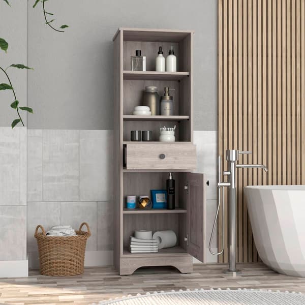 FM FURNITURE Alaskan Light Grey Linen Cabinet