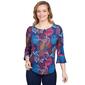Petite Ruby Rd. Must Haves II Bold Floral Bell Sleeve Tunic - image 1