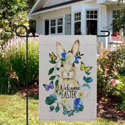 Northlight Seasonal Bunny and Butterflies Easter Garden Flag