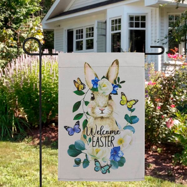 Northlight Seasonal Bunny and Butterflies Easter Garden Flag