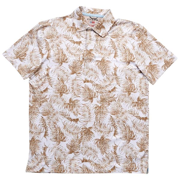 Mens Chaps Performance Leaf Short Sleeve Polo - Stone - image 