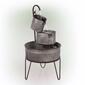 Alpine 3-Tier Stacked Rustic Metal Tub Planter Fountain - image 1