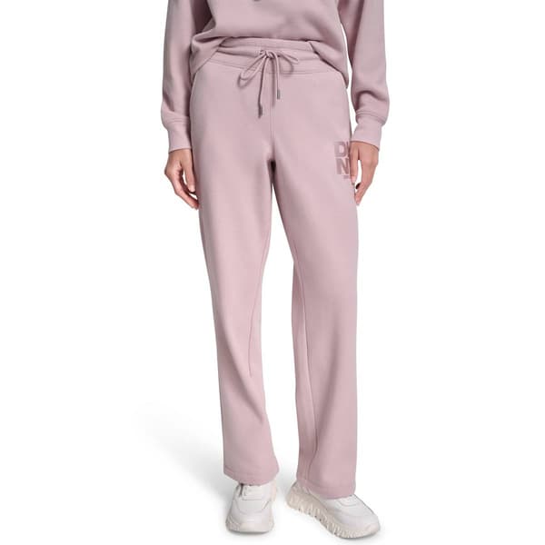Womens DKNY Sport Stack Satin Logo Fleece Track Pants - image 