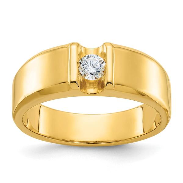 Mens Gentlemens Classics(tm) 14kt. Gold 1/4ctw. Round Diamond Ring - image 