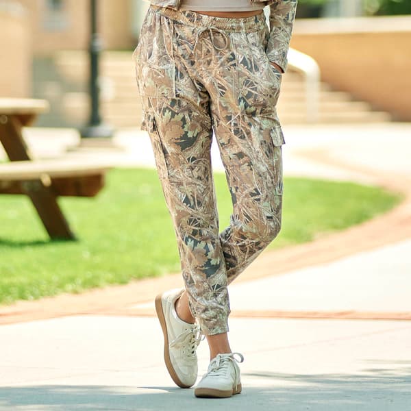 Juniors No Comment Ultra Soft Light Weight Camo Cargo Joggers - image 