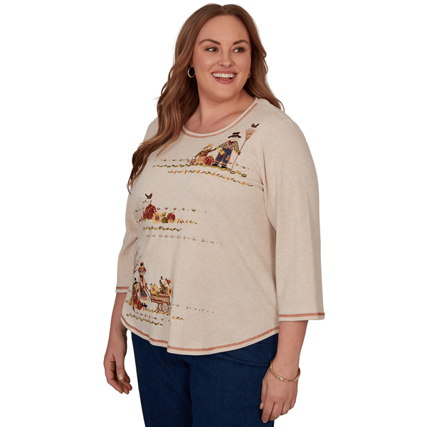 Plus Size Alfred Dunner Classics Scarecrow Family Blouse