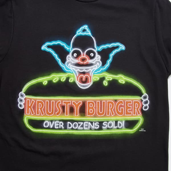 Young Mens The Simpsons Neon Krusty Burger Graphic Tee