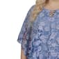 Plus Size NY Collection 3 O-Ring Floral Poncho Blouse - image 4