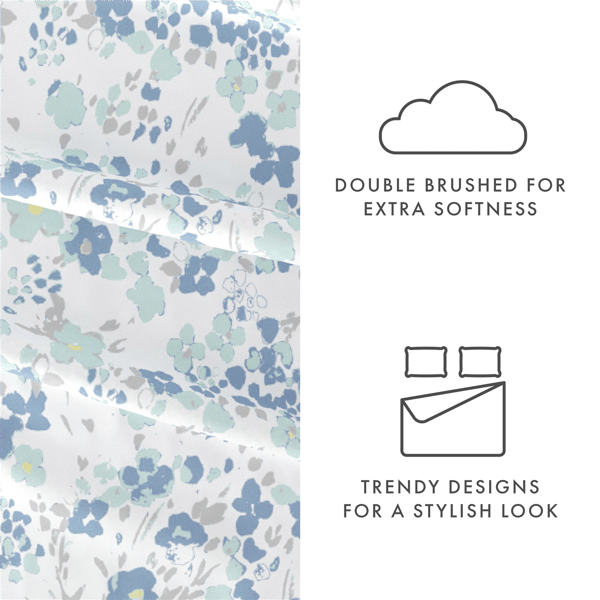 Soft Essentials 4pc. Ultra Soft Garden Farmhouse Violet Sheet Set