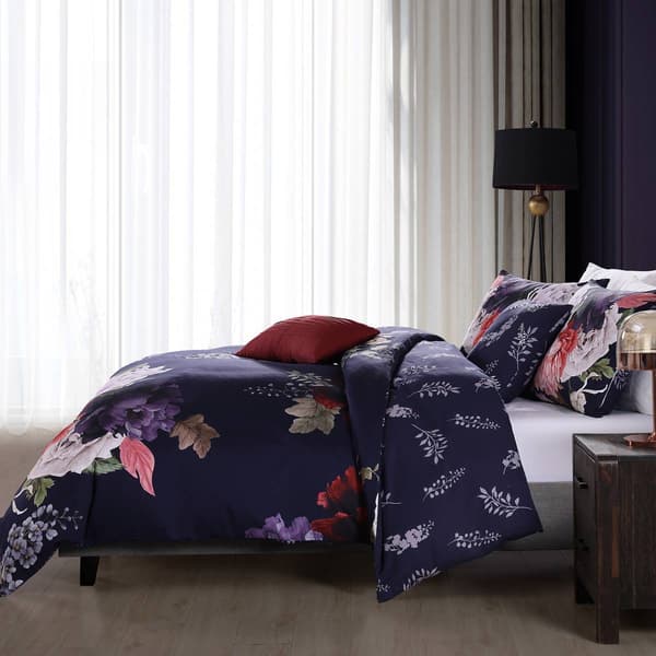 Bebejan&#174; Deep Purple Garden Cotton 5pc. Reversible Comforter Set