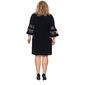 Plus Size MSK Illusion Bell Sleeve Rhinestone Trim Dress - image 2