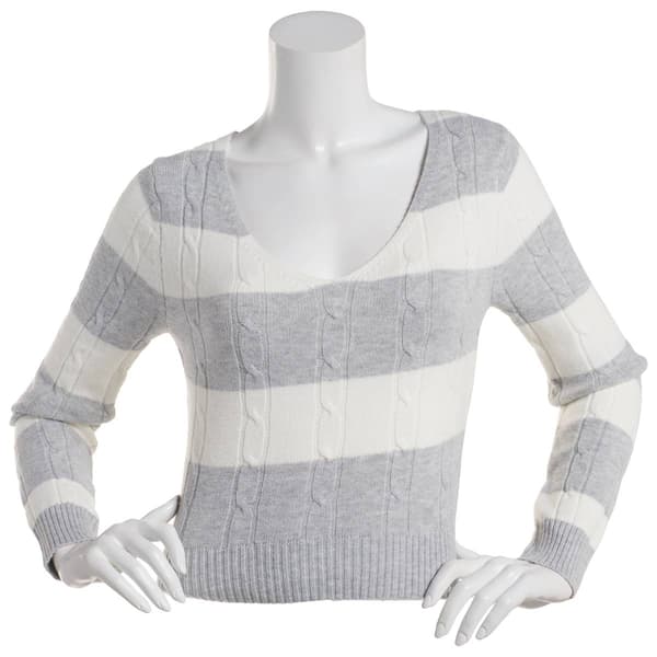 Juniors No Comment Cold Foam Cable Knit Sweater