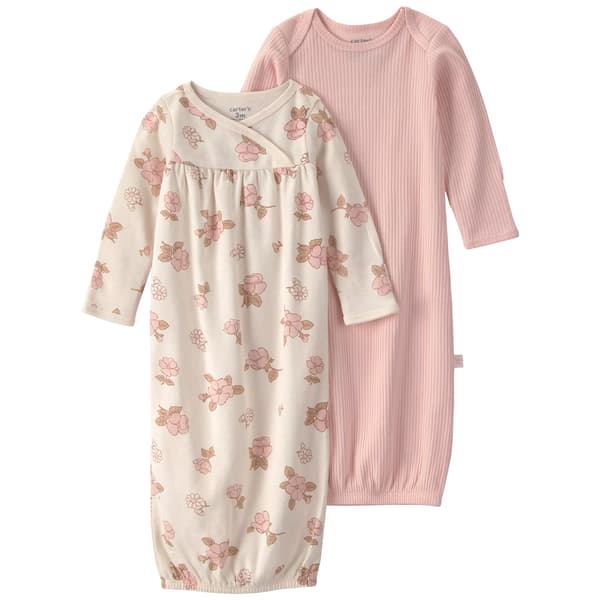 Baby Girl (Preemie-3M) Carter''s I G 2Pk Gown Floral Print - image 