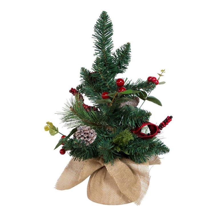 Kurt Adler 18in. Berries &amp; Pinecone Ribbon Tree