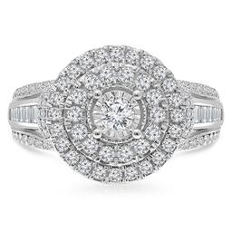 Diamond Classics(tm) White Gold 1ctw. Halo Bridal Ring