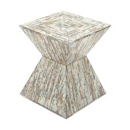 9th & Pike(R) Multi Mussel Shells And Wood Side Table