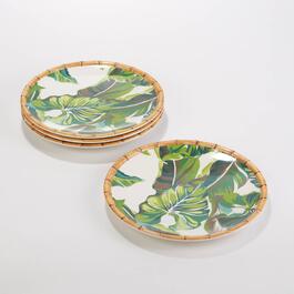 Tommy Bahama 9in. Large Palm Bamboo Salad Plates - Set of 4