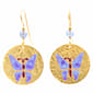 Silver Forest Butterfly Disc Earrings - image 1