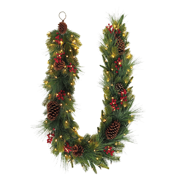 Puleo International 6ft. Pre-Lit Adorned Christmas Garland