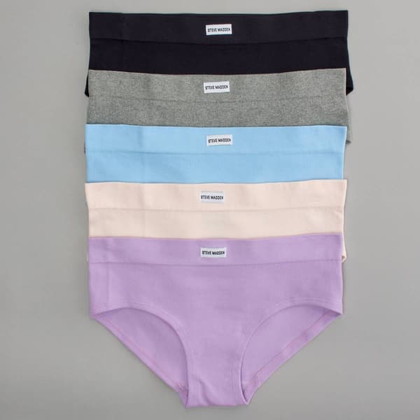 Womens Steve Madden 5pk. Ribbed Hipster Panties - SM01776A5 - image 