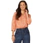 Womens Democracy Blouson Sleeve Paisley Button Down Blouse - image 1