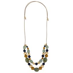 Ashley Cooper(tm) Gold-Tone 2-Row Multi-Bead Adustable Necklace